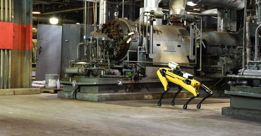 Spot performs a vibration inspection of industrial assets